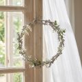 Guirlanda decorativa para janela ou porta, estilo shabby chic, em metal, branca, Ø16,5 cm | Floristik24.pt