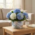 Vaso para flores de hortênsias redondo de plástico Ø21cm Alt.11cm | Floristik24.pt