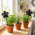 Conjunto de 6 mini placas de madeira pretas para decoração de flores, Ø10cm. | Floristik24.pt