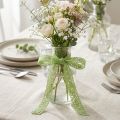 Fita de renda decorativa verde, 18 mm de largura, 20 m de comprimento. | Floristik24.pt
