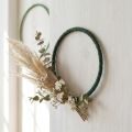 Anel decorativo, juta, laço decorativo, verde/verde escuro, Ø30cm, 4 peças | Floristik24.pt