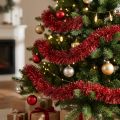 Guirlanda festiva de ouropel vermelho 270 cm - brilhante e vibrante, perfeita para decorações de Natal e feriados | Floristik24.pt