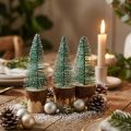 Decoração de natal árvore de natal neve 10cm 8uds | Floristik24.pt