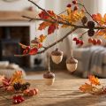 Decoração de bolota para pendurar, outono, natural/marrom, 5,3 x 3,5 cm, 12 peças | Floristik24.pt