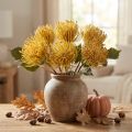 Protea artificial Leucospermum alfineteiro amarelo 30cm 6 peças | Floristik24.pt