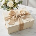 Fita decorativa, fita de veludo, fita ornamental, bege, 50 mm de largura, 8 m de comprimento | Floristik24.pt