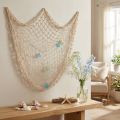 Rede de pesca marítima, rede deco com conchas 100×120cm | Floristik24.pt