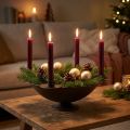 Tigela decorativa castiçal haste castiçal metal marrom Ø34cm | Floristik24.pt