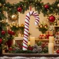 Bastão de doces decorativo decoração de janela de Natal listras brancas vermelhas Alt.51,5 cm | Floristik24.pt