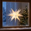 Bateria temporizador LED estrela 3D branca externa Ø30cm Alt.74cm | Floristik24.pt