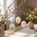 Ovos de Páscoa com motivos florais e de primavera, decoração de Páscoa de alta qualidade, 6 cm, 6 peças | Floristik24.pt