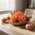 Rosas de espuma laranja Ø15cm 4 unidades | Floristik24.pt