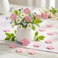 Flor de madeira com rosto rosa 2,5cm 48 un | Floristik24.pt