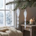 Decoração decorativa de inverno com pingente de gelo para pendurar branco transparente 23m 4 peças | Floristik24.pt