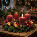 Velas de cor sólida vermelho escuro 60x80mm 4pcs | Floristik24.pt