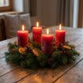 Velas de cor sólida vermelho escuro 60x100mm 4 unidades | Floristik24.pt