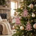 Decoração da árvore de Natal natural, rosa 11 cm 8 unidades | Floristik24.pt