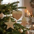 Decoração de Natal estrela / coração / árvore, pingente de madeira, decoração do Advento H10/12,5 cm 3 unidades | Floristik24.pt