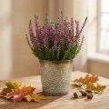Vaso para outono, vaso de metal com decoração de folhas, vaso de ouro Ø10cm Alt.10cm | Floristik24.pt