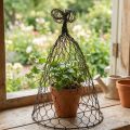 Capuz de arame, sino decorativo, treliça de metal Castanho A25cm Ø16cm | Floristik24.pt