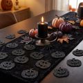 Decorações de Halloween em formato de abóbora, 4 cm, pretas, com glitter, 72 peças | Floristik24.pt