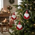 Enfeite natalino gnomo papai noel metal Ø16cm 3uds | Floristik24.pt