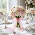 Fita de organza para presente, fita decorativa rosa, ourela 50m | Floristik24.pt