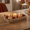 Bandeja de madeira flamejada, bandeja decorativa, decoração de mesa rústica, 20×10×3cm | Floristik24.pt