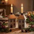 Castiçal de Natal para velas cônicas, 14,5 cm, 2 peças | Floristik24.pt