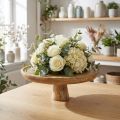 Prato decorativo de madeira com base, suporte para bolo, aparência natural, Ø25cm | Floristik24.pt