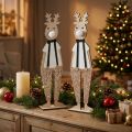 Figura de decoração de Natal em madeira de rena para colocar 12×6.5cm A45cm 2uds | Floristik24.pt