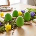 Decoração de Páscoa Ovo com pernas Decoração de Páscoa Ovo Verde H13cm 4 peças | Floristik24.pt