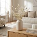 Gramíneas secas relva dos pampas artificiais creme allium, bege H60cm | Floristik24.pt