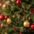 Decoração de Natal pingente estrela de metal ouro Ø15cm 6 un | Floristik24.pt