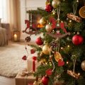 Cavalo de balanço decorativo decoração suspensa de madeira natal vermelho 37 cm 2 unidades | Floristik24.pt
