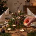 Suporte para velas árvore de natal decoração de mesa bronze Ø27cm Alt.38cm | Floristik24.pt