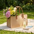 Bolsa de feltro com aparência de ráfia, 50 cm x 25 cm x 25 cm | Floristik24.pt