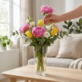 Vaso de vidro vaso de flores cônico transparente Ø10cm H20cm | Floristik24.pt