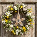 Flor para pendurar, decoração em madeira com motivos, decoração primaveril natural, branco H19,5cm | Floristik24.pt