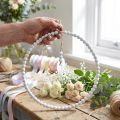 Guirlanda decorativa de pérolas brancas, conjunto de 4 peças, Ø28cm - Decoração versátil para pendurar, ideal para primavera, casamentos e decorações vintage. | Floristik24.pt