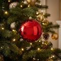 Bola de Natal de plástico pequena Ø14cm vermelha 1ud | Floristik24.pt
