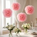 Papel pompom Ø30cm rosa claro 5 unidades | Floristik24.pt