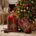 Saco de Natal com alças árvore de Natal xadrez 26×32×10cm 4 unidades | Floristik24.pt