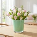 Pote de vidro Ø11,5cm Alt.10,8cm verde menta | Floristik24.pt