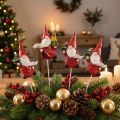 Plugue decorativo gnomo de Natal gnomo Papai Noel 7cm 4 unidades | Floristik24.pt
