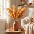 Capim-dos-pampas artificial laranja, grama seca, 35 cm, 4 unidades | Floristik24.pt