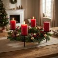 Castiçal para 4 velas Porta-velas em metal preto Ø28,5cm 2 unidades | Floristik24.pt