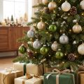 Bolas de Natal bola de vidro verde prata cinza Ø60mm 24 peças | Floristik24.pt