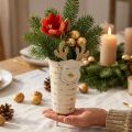 Vaso para plantas de rena, decoração do Advento, decoração de metal, floreira para o Natal branco, dourado Alt.28cm Ø8.5cm | Floristik24.pt