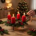 Anel de vela haste velas castiçal preto Ø23cm A11cm 2uds | Floristik24.pt